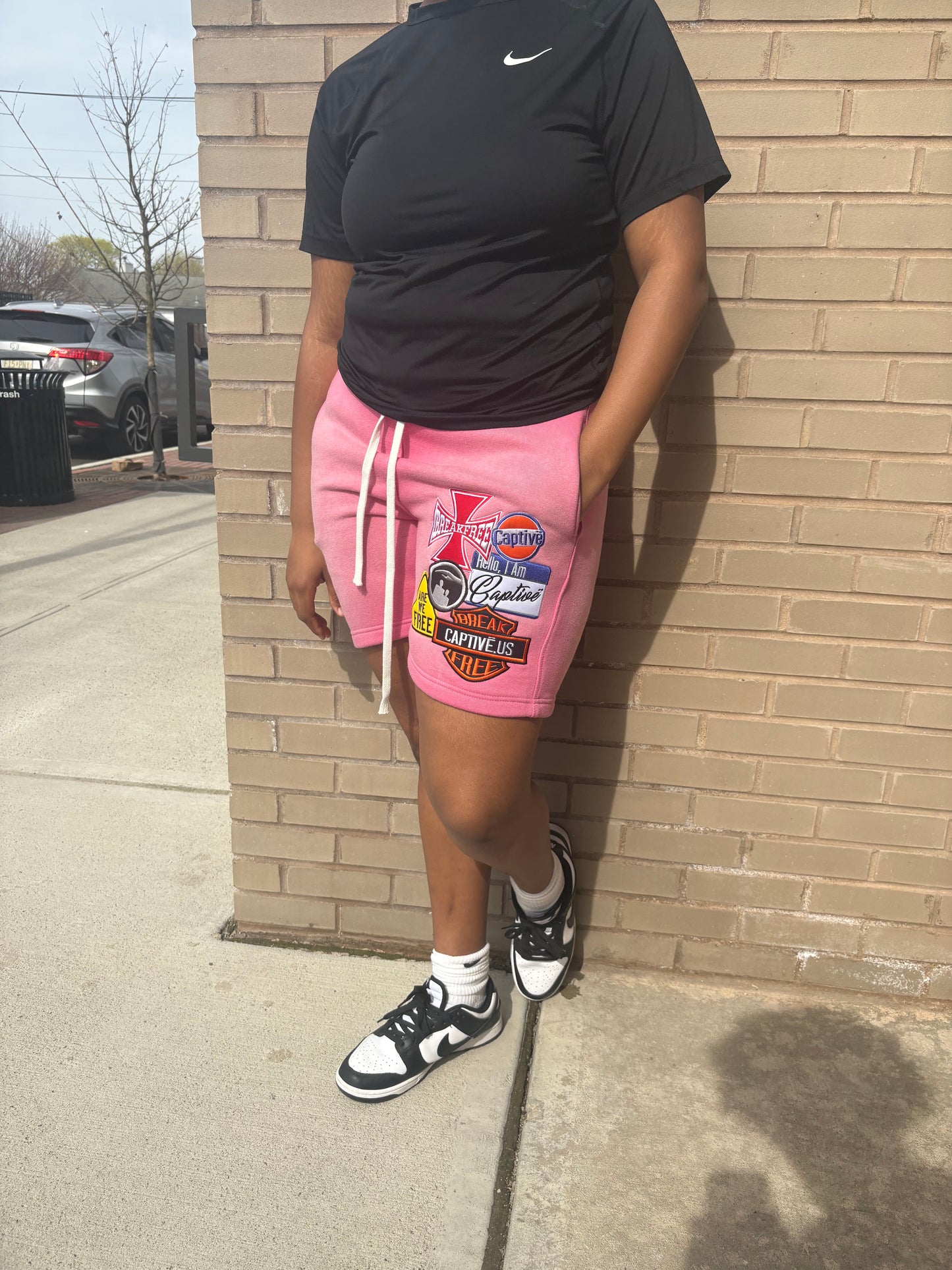 "AreWeFree" Rose Shorts